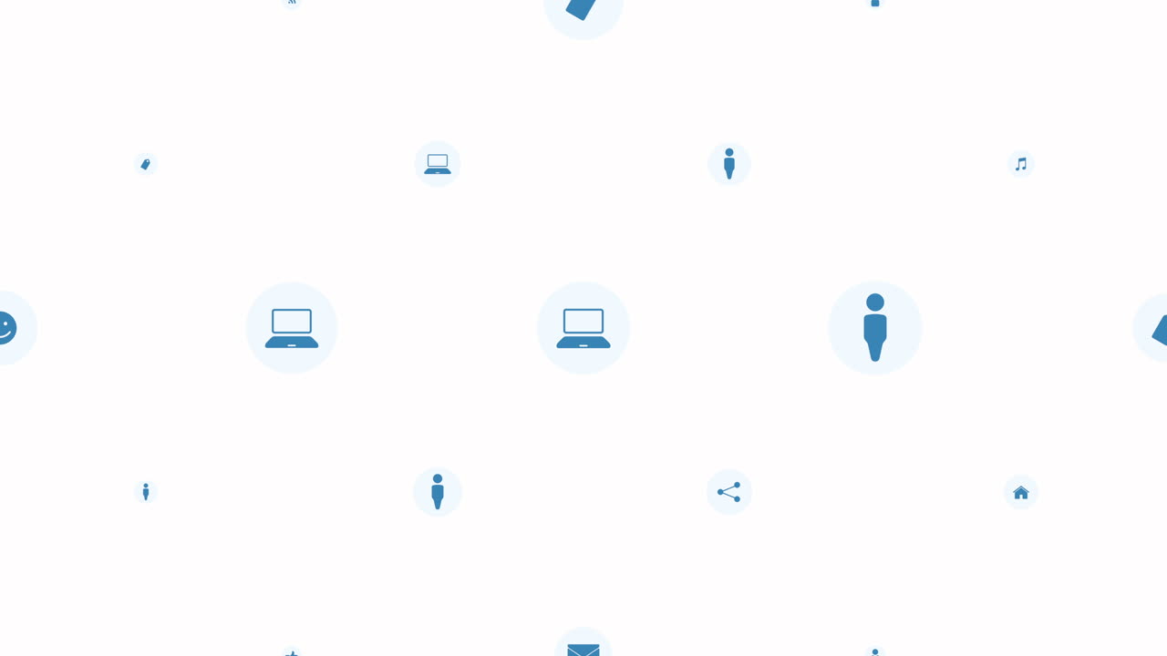 Motion network icons on simple background