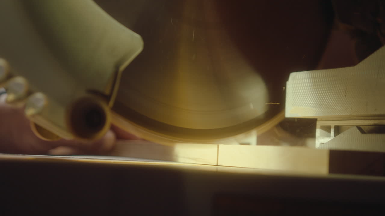 Using Circular Saw to Cut Wooden Board