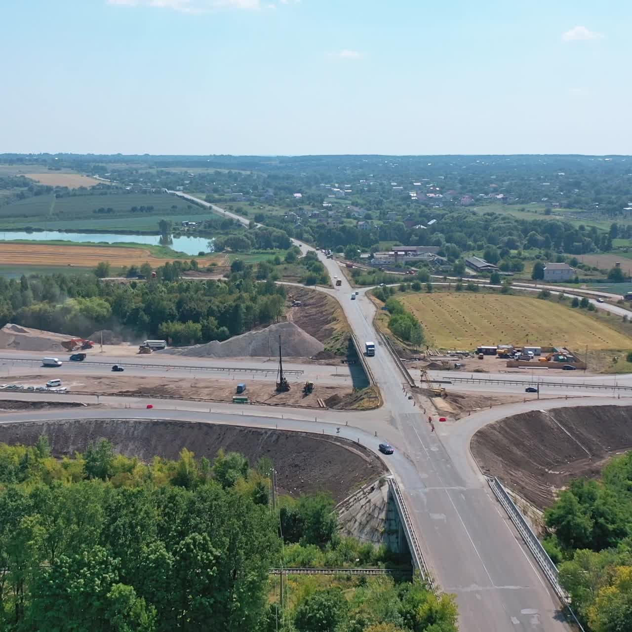Aerial view interchange of highway