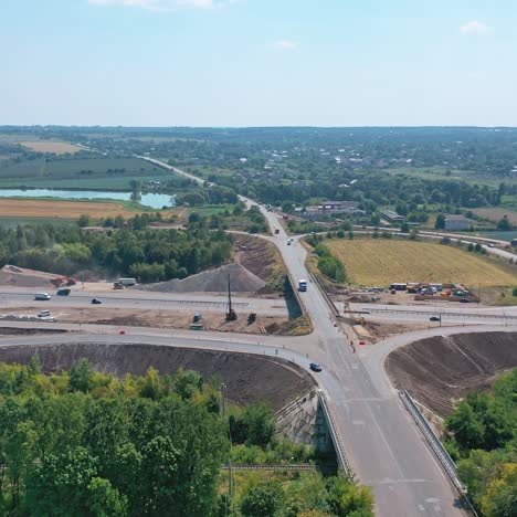 aerial view interchange of highway