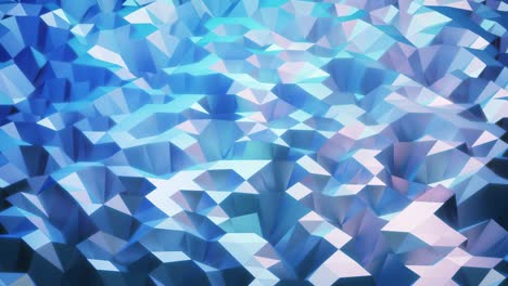 stylish blue creative abstract low poly background in 4k. abstract waves move on glossy surface in loop. smooth soft seamless animation. simple minimalistic geometric bg.