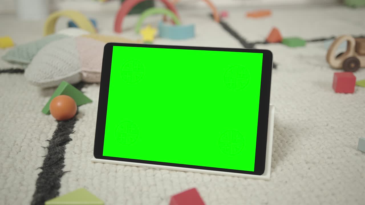 Mockup of Digital Tablet in Children's Room Interior