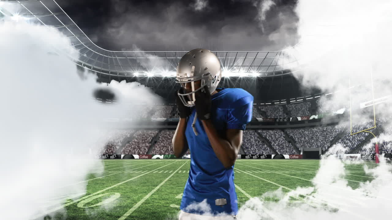 atleta de fútbol americano preparándose para unirse al juego 4k