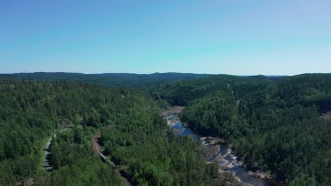 Zug-Im-Schönen-Grünen-Wald-In-Norwegen