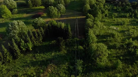 green real estate land drone pull out