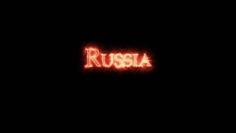 russia written with fire. loop