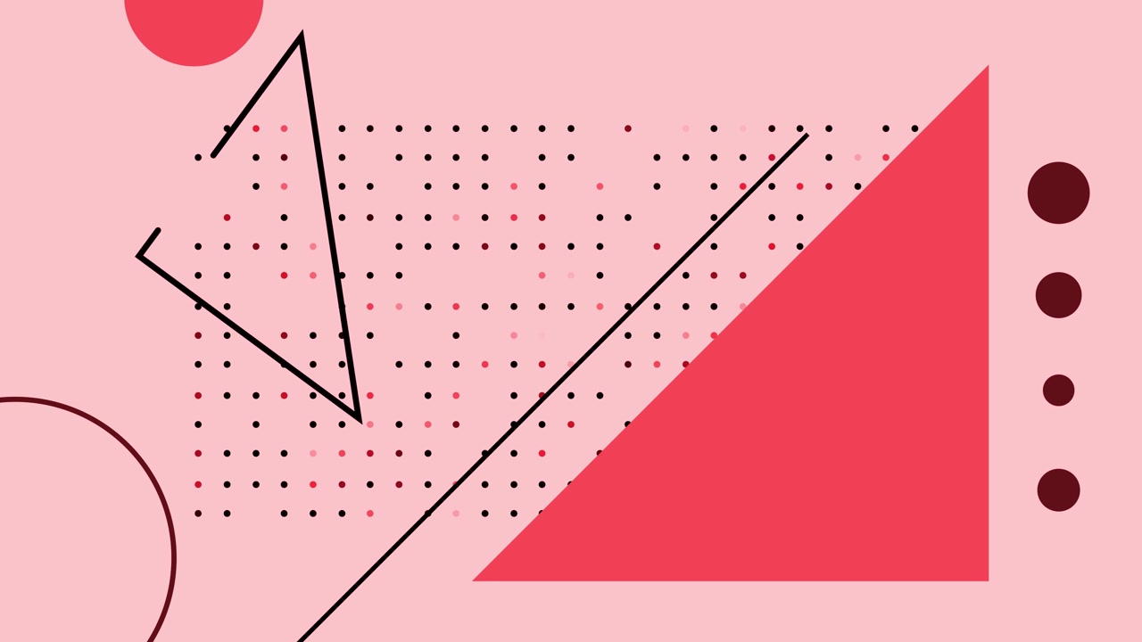 Looping Abstract Background with Animated Geometric Shapes and Dots