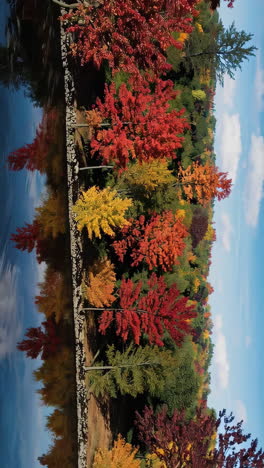 vibrant autumn trees reflected in water
