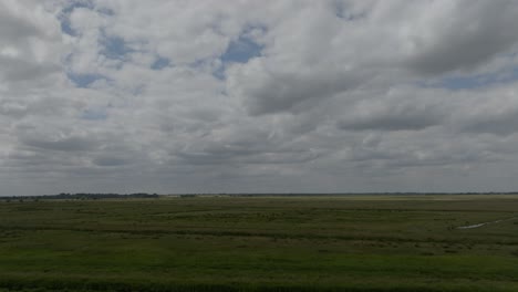 flat landscape the norfolk broads aerial view cloudy sky