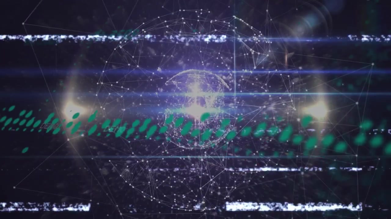 Animation of network of connections over spinning globe