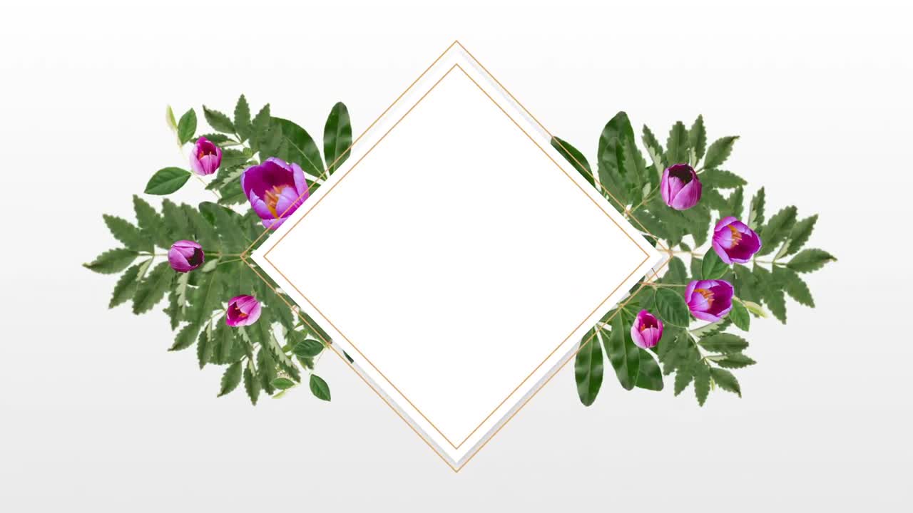 photo frame for copy space with decorative pink flowers