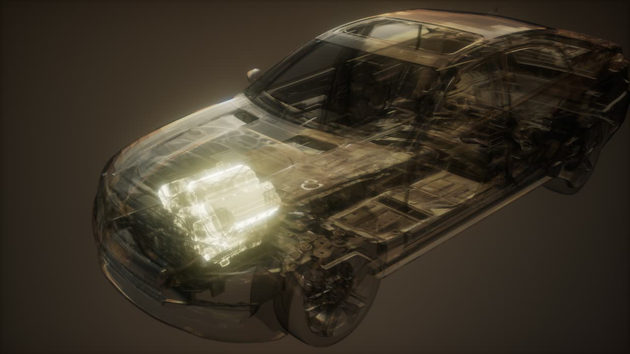 Car Engine Visible in Car