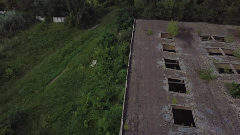 aerial footage of structures of abandoned buildings