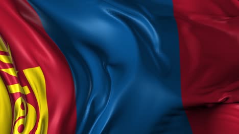 beautiful 3d animation of the mongolia flag in loop mode