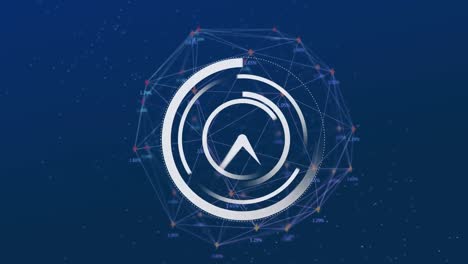 animation of network of connections over scope scanning