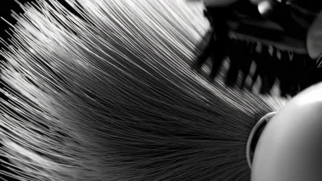 close-up of hairbrush bristles