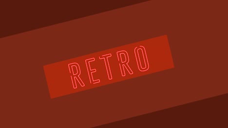 animación de texto retro de neón sobre fondo rojo