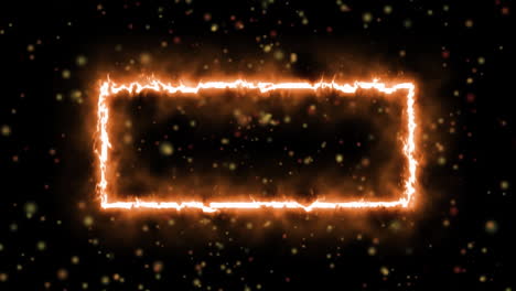 animation of frame with fire over light spots on black background