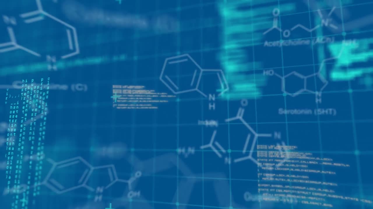 텍스트와 디지털 데이터는 파란색 배경에 표시됩니다.