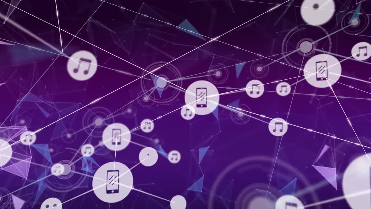 animación del procesamiento de datos sobre un fondo azul