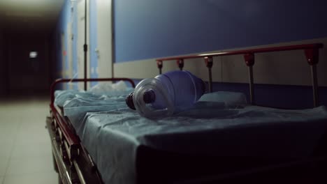 hospital corridor with medical equipment