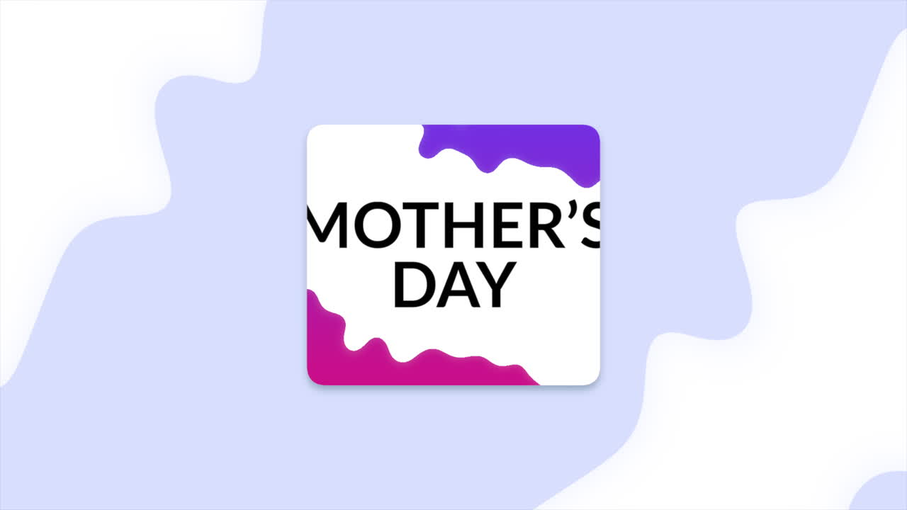 Simple and elegant Mothers Day greeting card with purple and pink gradient background
