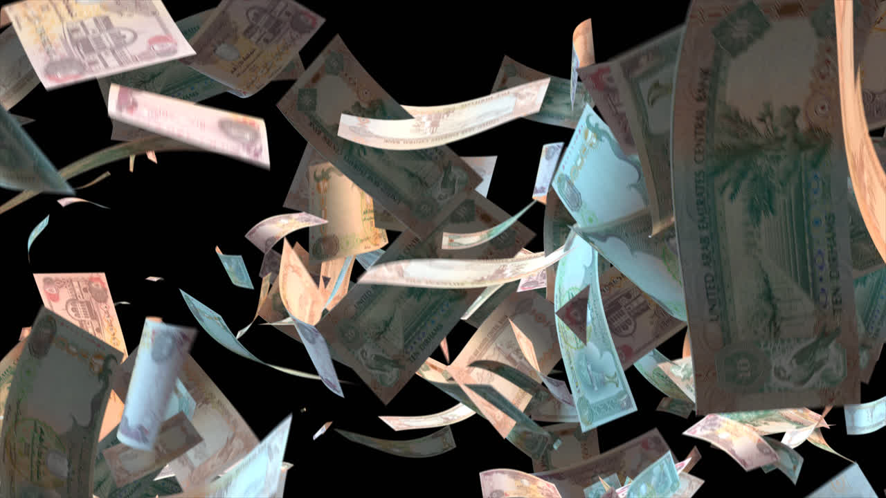 떨어지는 오만 리알 지폐