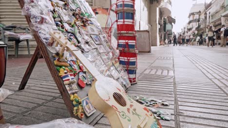 souvenirs around shopping street center in calle el conde at colonial zone at santo domingo in dominican republic