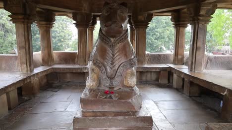 nandi shrine of vishwanath temple, western group of temples, khajuraho