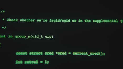 computer code on terminal screen