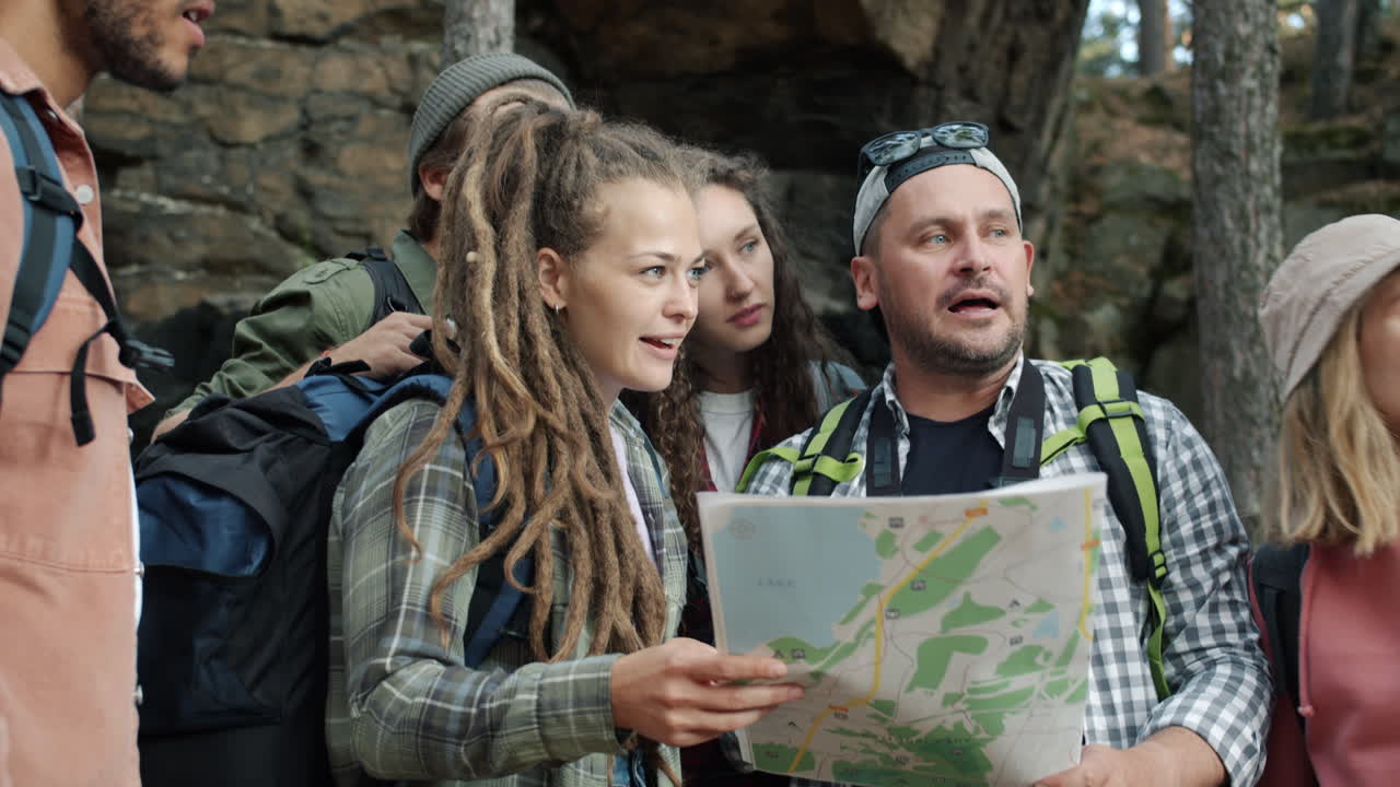 Friends Hiking and Exploring