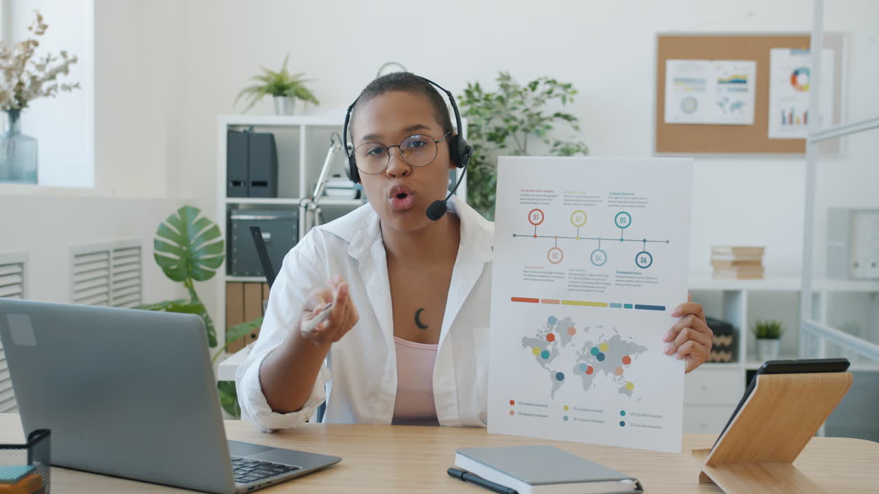 Woman Giving an Online Presentation