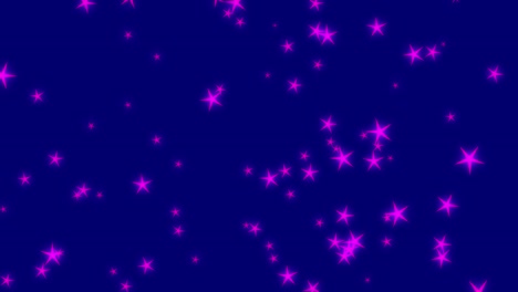 estrellas brillantes en un fondo púrpura. estrellas brillantes por la noche. estrellas brillando en el cielo. fondo con estrellas brillantes púrpuras. animación de bucle 3d, 4k