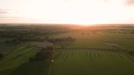 sunset over rural fields