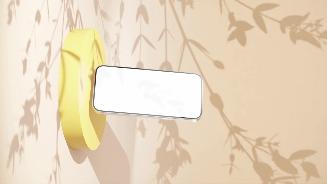 현대 스마트 폰의 새로운 모델은 빈 화면을 가진 수직 디스플레이를 판매 할인 렌더링 애니메이션