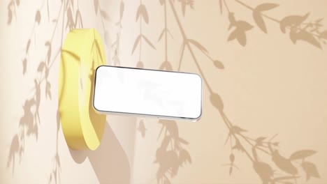 현대 스마트 폰의 새로운 모델은 빈 화면을 가진 수직 디스플레이를 판매 할인 렌더링 애니메이션