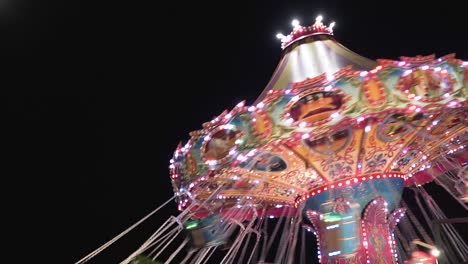 colorful carousel at night in a amusement park