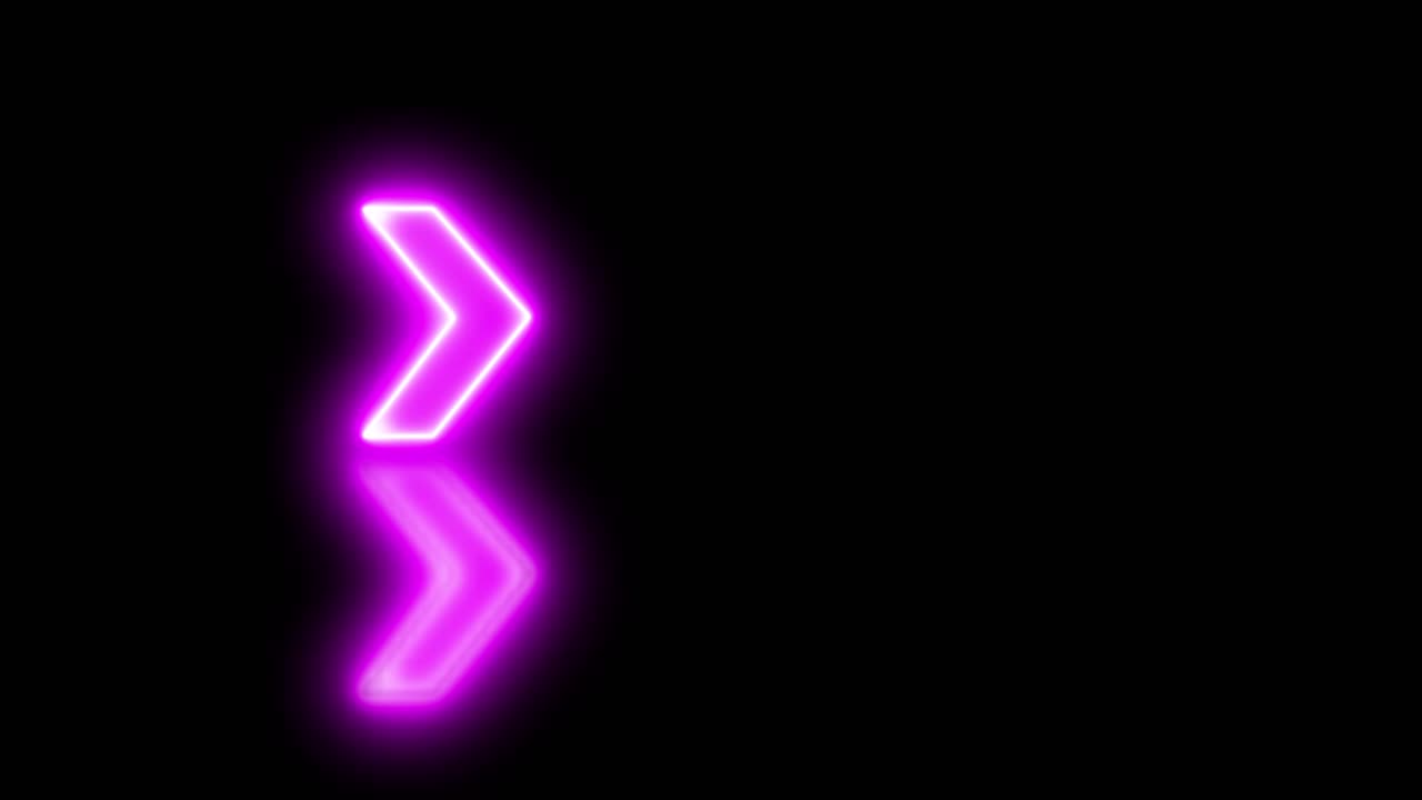 Vibrant Neon Arrows Pointing Right with Reflection