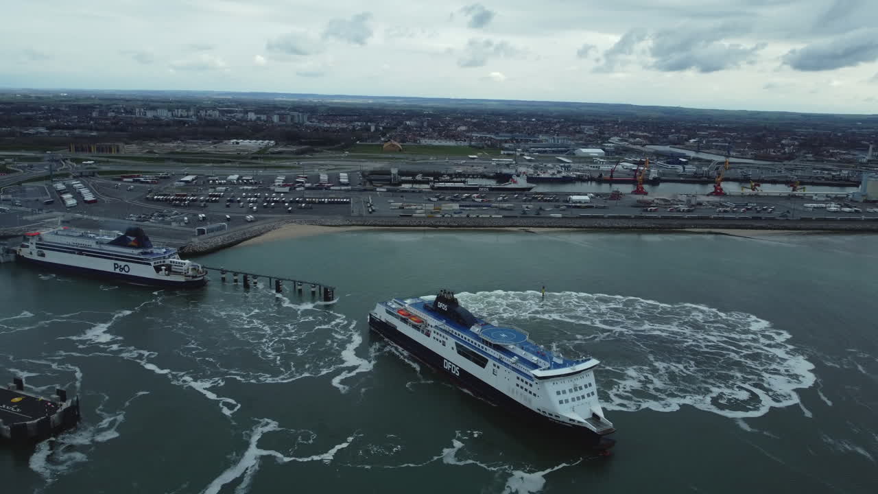 Ferry at Port - Aerial View