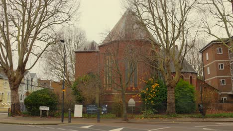 exterior view of st peter's church in fulham area in london, england