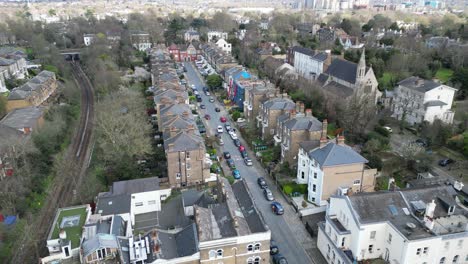 steet in blackheath southeast london drone,aerial