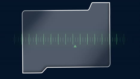 digital animation of folder icon with copy space over scale measurements against blue background