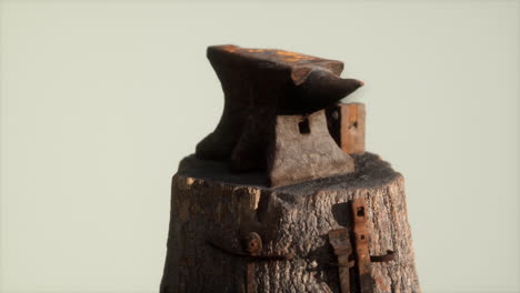 un yunque oxidado de la vieja forja del pueblo