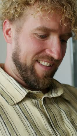 close-up portrait of a smiling man