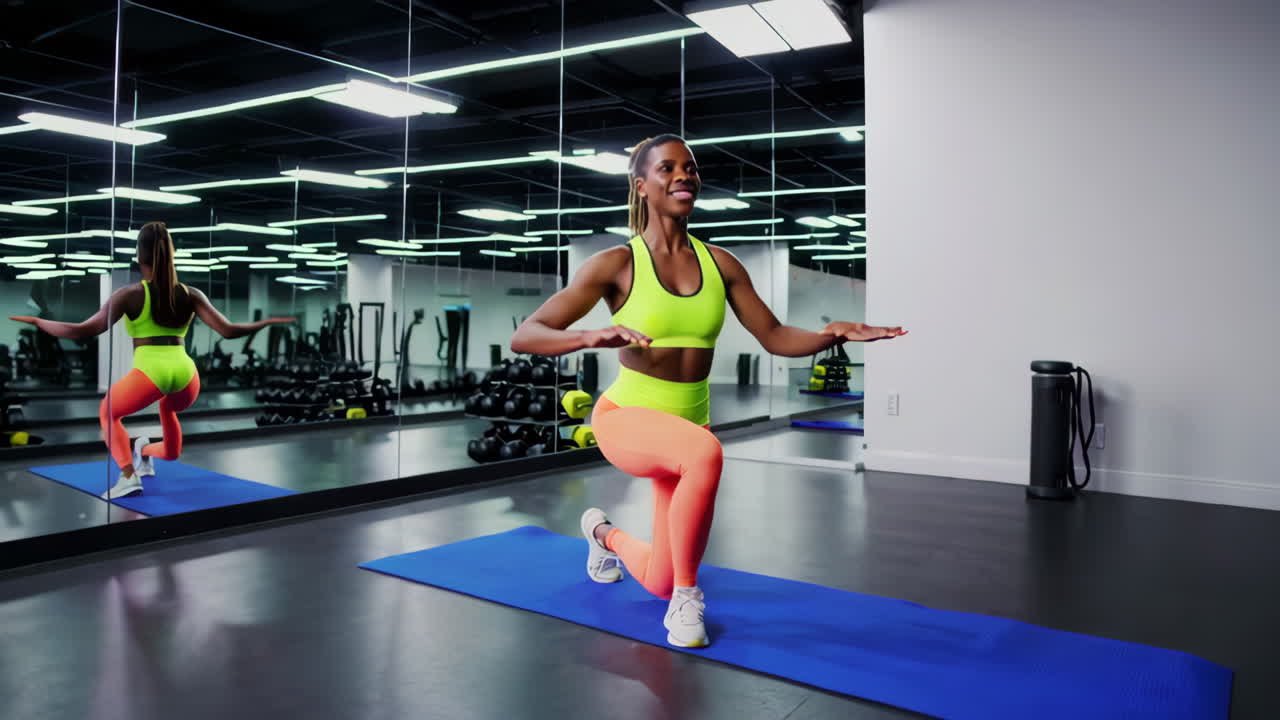 Woman Exercising in a Gym