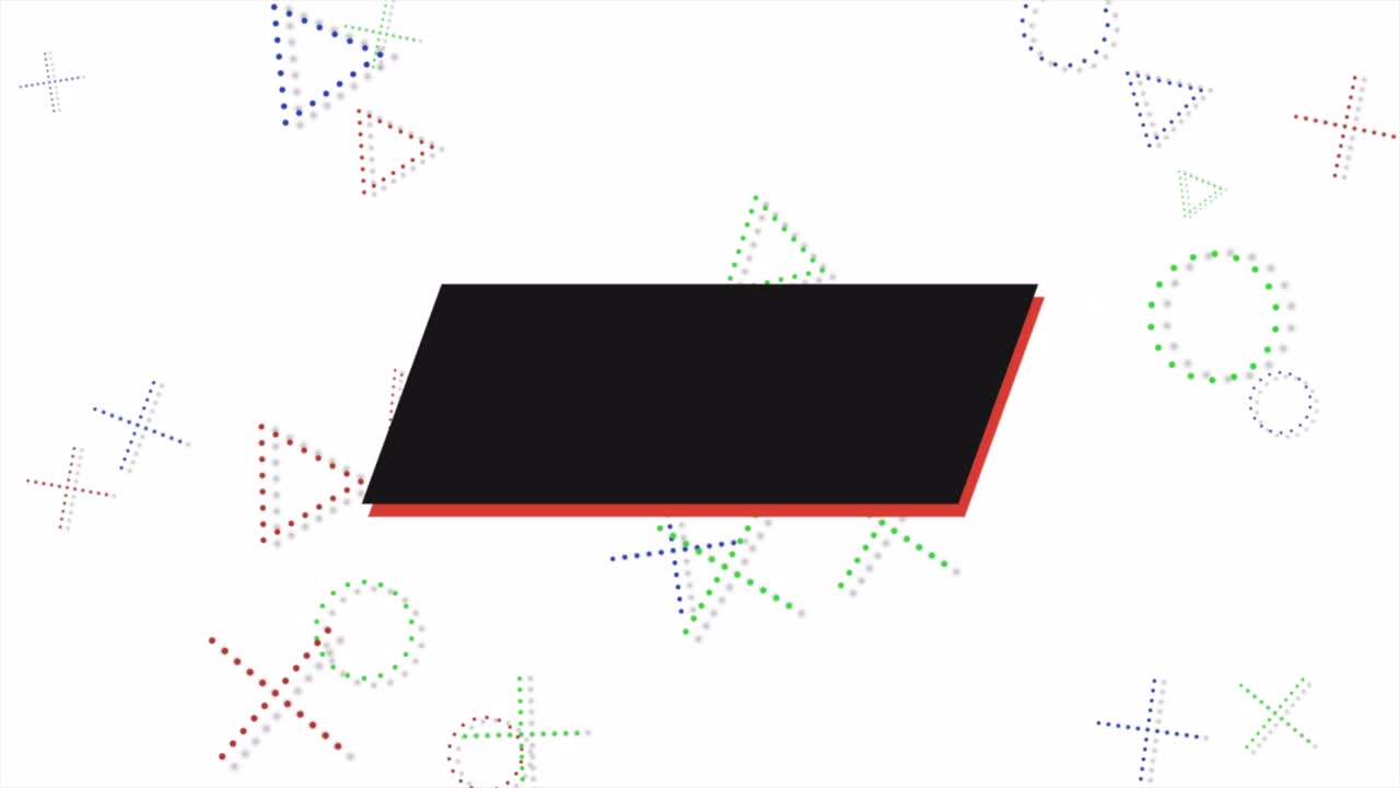 큰 십자가, 원 및 삼각형 모양 텍스트 패턴