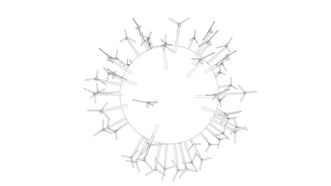 electric wind turbines on earth