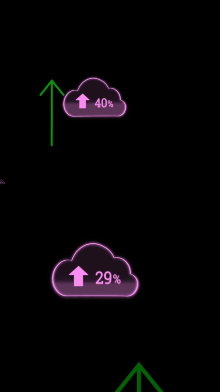 Animation of media icons over arrows
