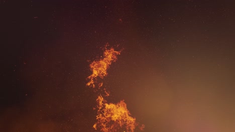 people stand around a big bonfire at a festival