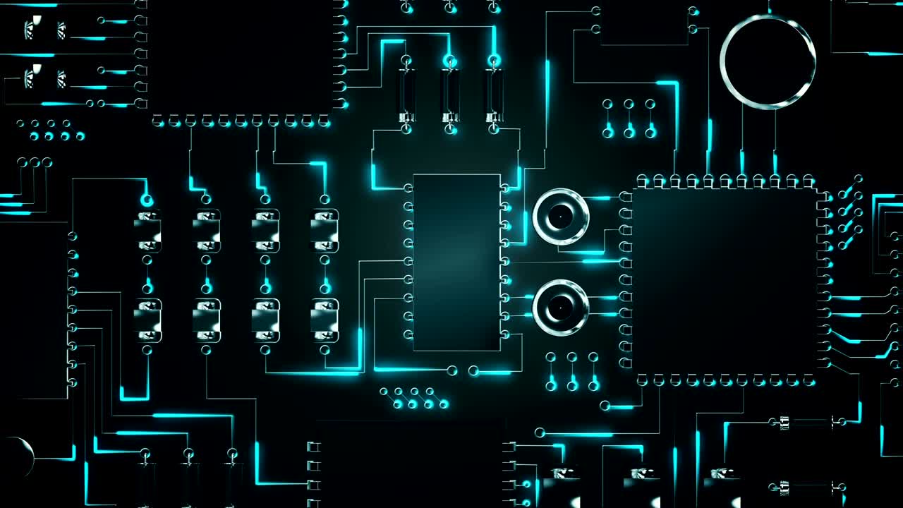 전자 회로판의 클로즈업